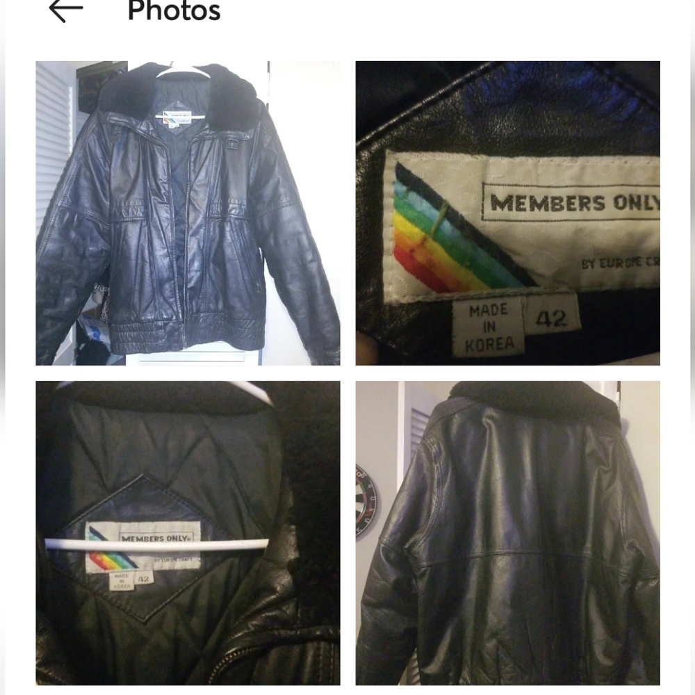 VINTAGE MEMBERS ONLY JACKET heavy leather